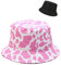 Reversible Cow-Pattern Bucket-Hats-Women Cotton - Packable Sun Protection Fisherman Cap for Unisex, Pink Cow Print, M