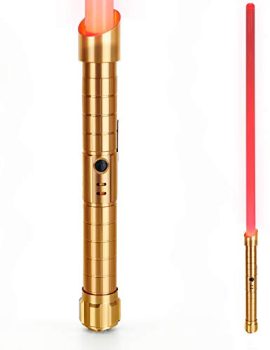SOLAARI - Sabre Laser Sonore Connecté de Combat WAAN 32 - Gold Elite - LED Toutes Couleurs RGB - Sons Personnalisables - Lame Polycarbonate - Fabriqué en France