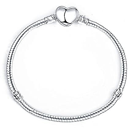 MariaFonte Bracciale con chiusura in argento Sterling a forma di cuore (Lunghezza 19 cm)