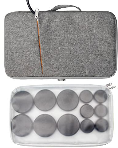 Goodtar Portable Hot Stones Massage Set with Warmer Kit with 12 PCS Basalt Stones/Rocks Massage Stone Kit Heater Bag for Relax Muscles Home Spa Health Natural Massage