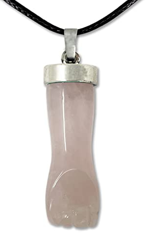 cotigo Colgante Piedra Natural de Mano Puño Higa -Amuleto Mal de Ojo Mano Negra - Collar Piedra Preciosa y Mineral - Collar Mujer u Hombre
