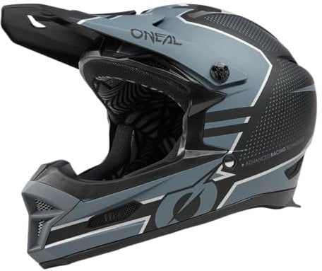 O'NEAL | Mountainbike-Helm | MTB Downhill | Robustes ABS, Ventilationsöffnungen für Luftstrom & Kühlung, ABS Außenschale | Fury Helmet Stage V.23 | Erwachsene | Schwarz Grau | Größe S