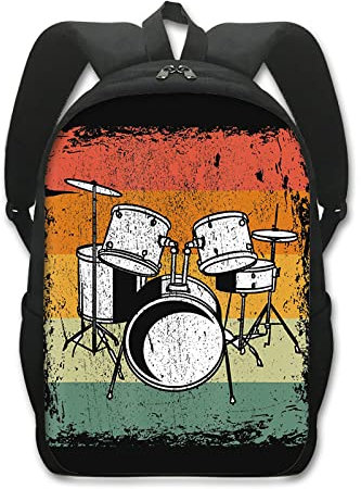 GDPOOTREE Musik-Orgel-Schlagzeug-Druck-Rucksack 3D-Schultaschen Cooles Büchertaschen-Geschenk A