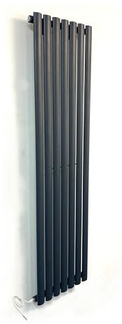 Manissa Electric Anthracite 1800x480 Oval Tube Single Panel Radiator Designer Radiator