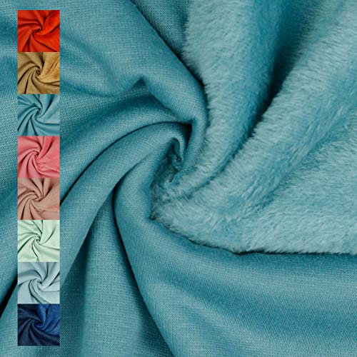 VmG-Store Polar Fleece Stoff Meterware Alpenfleece 21 Farben Fleecestoff zum Nähen mit Antipilling 150cm Breite (010 I Steel)