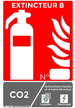 Panneau extincteur Co2 PVC 200 x 150 mm