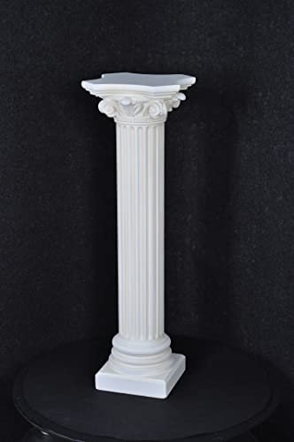 Cinar Säule Mäander Style Beistelltisch Marmoriert Dekosäule 76 cm Griechische Antik Retro Rokoko Säule Barock Blumenständer Podest Handbemalt