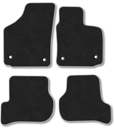 Seat Leon (2009-2012) Carpet Car Mats | Grey Edge Trim Tailored Fit Floor Mats Full Coverage Protection Accessories Easy Clean Anti Slip Made in the UK
