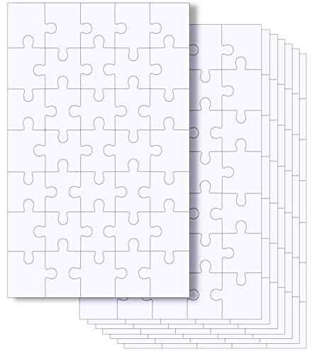 8 Stück Puzzle Selber Gestalten, Blanko 15×10 cm Zum Bemalen Personalisiert, Leeres Weiß Für Kinder Zum Malen Von Motiven Und Zum Spielen Kindergeburtstag (35 Teile)
