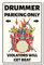 CREATCABIN Drummer Parking Only Metallblechschild Totenkopf Eisenschild Poster Wasserdicht Rechteck Für Wand Haus Zuhause Garage Küche Restaurant Geschäfte Cafés Geschenk Plakette Männer Dekor 20x30cm