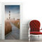3D Türaufkleber 80 X 200 Cm Türtapete Selbstklebend Türposter - Leuchtturm Holzbrückenlandschaft Fototapete Türfolie Poster Tapete Meer Aufkleber Diy Selbstklebende Wandbild Pvc Wasserdichte Tapete