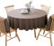BHOMTY Runde Tischdecke aus Baumwolle und Leinen, schmutzabweisend, geeignet für Esstische, Couchtische, Balkone und Gärten Dunkelbraun, Durchmesser 120 cm