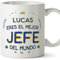 MUGFFINS Tazas Personalizadas para JEFE hombre - En Español - Mejor del Mundo - 11 oz / 330 ml - Regalo Personalizable original y divertido