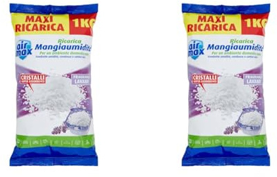 Airmax Ricarica Sali 1Kg, Lavanda, 14 x 4 x 25 cm; 1 kg (Confezione da 2)