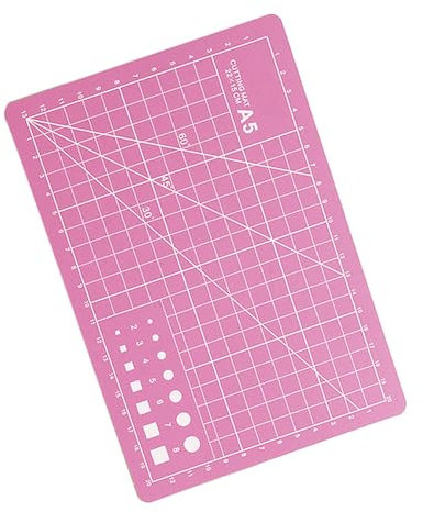 Schneidematte, A5 PVC Bastelmatte, selbstheilendes Schneidebrett für Stoff DIY Handwerk Nähen Quilten - Rosa