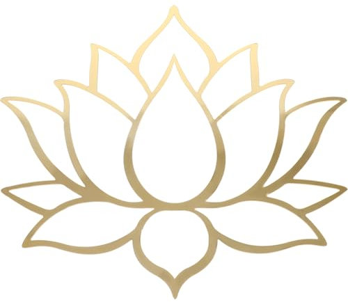 UPKOCH 3D-Acryl-Lotus-Spiegel-Wandaufkleber Hinduistischer Buddha Lotus Yoga Mandala Stammeskunst Aufkleber Abnehmbare Wandaufkleber Für Schlafzimmer Wohnzimmer Dekoration Golden