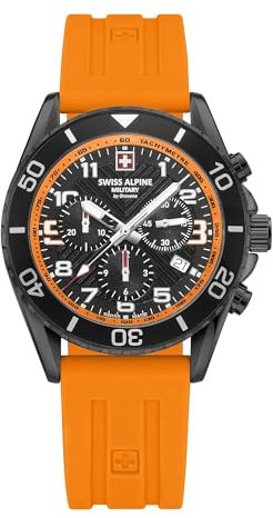 Swiss Alpine Military Herren Uhr Chronograph Analog Quarz 7029.9879SAM Silikon