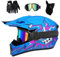 Erwachsene Kinder MTB Motocross-Helm Satz, mit Brille Handschuhe Maske, Jugend Volles Gesicht Offroad ATV Motorradhelm, Bergab Dirtbike MX Quad Bike Enduro Absturz Helm ( Color : C , Size : M/54-55CM