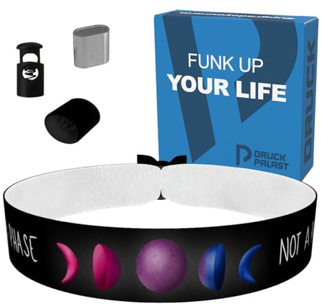 Bisexuell - Its not a phase (clean) Stoffarmband - Langlebiges Satinarmband - Farbenfrohes LGBTQ Accessoire - Pride Armband - Unisex Schmuck - Geschenk für LGBTQ Freunde - Empowerment Schmuck