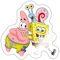 Spreadshirt SpongeBob Schwammkopf Mit Patrick & Gary Sticker, max. 10 x 10 cm, 10 x 10 cm, Weiß glänzend
