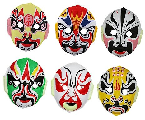 Ciieeo 6St Opernparty-Maske halloween masken halloweenmaske heater a Anonyme Kinder Chinesische Opernmaske kleidung Kinderpartymaske Cosplay-Maske chinesischer Stil Requisiten schmücken