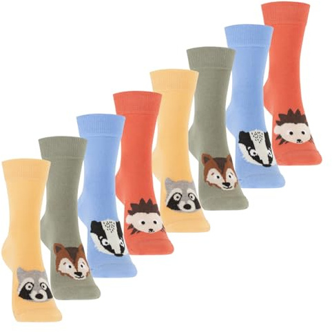 Footstar 8 Paar Kurze Kinder Sneaker Socken & Motiv Socken für Mädchen & Jungen