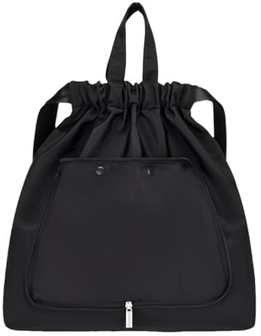 Turnbeutel Damen Wasserdicht Lässig Nylon - Sportbeutel Wasserabweisend Schwarz Faltbar Kordelzug Tasche Fußballtasche Gymsack für Damen und Herren Große Kapazität String-Rucksack - B03503