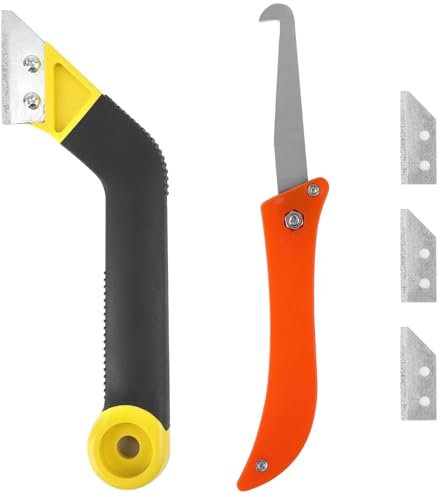 5 Piezas Rascador Juntas Azulejos, Herramienta Quita-juntas para Eliminar Juntas de Azulejos con 3 Cuchilla de Repuesto, Industry Rasquetas Removedor de Lechada Grout Removal Tool Quita-juntas