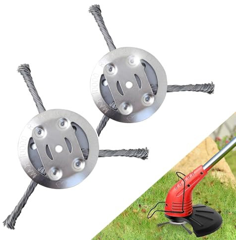 2 Stück Unkrautbürste für Freischneider, Unkraut Entferner Gerät, Wildkrautbürste 5mm Bohrung, Unkrautbürste für Rasentrimmer, Drahtbürste mit Kegelform entfernt mühelos Unkraut und Moos(3 Kopf)