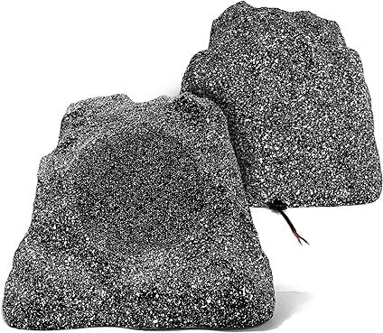 Herdio 6.5 Outdoor Rock Speakers Hardwired 400 Watt,IPX6 Waterproof Design for Pool, Garden, Deck, and Outdoor Activities (Pair)