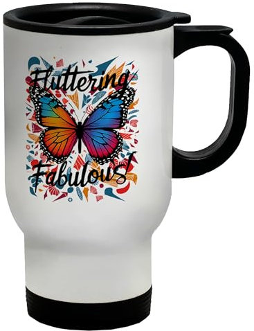 Shopagift Fluttering Fabulous Travel Mug Butterfly Fairy Stainless Steel 14oz Cup