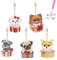 EnixwH 5 Stück Diamond Painting Schlüsselanhänger, 5D Diamond Painting Anhänger Schlüsselanhänger, DIY Cartoon Tier Doppelseitiger Diamant Welpen Gemälde Schlüsselanhänger für Tasche Dekor