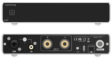TOPPING B100 Mono Pure Power Amplifier - 100W Ouput BAL/SE Input 3 Gain 151dB SNR and DNR AMP with 12V Trigger (Silver)