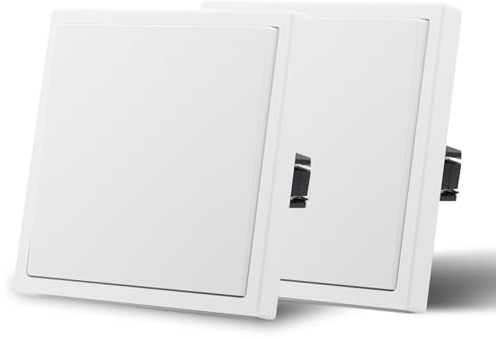 MVAVA Lichtschalter Unterputz, Standard Lichtschalter 1 Fach 1 Weg, Kunststoffe Wandschalter 80mm x 80mm, 2 Pack Weiß, M2-Serie