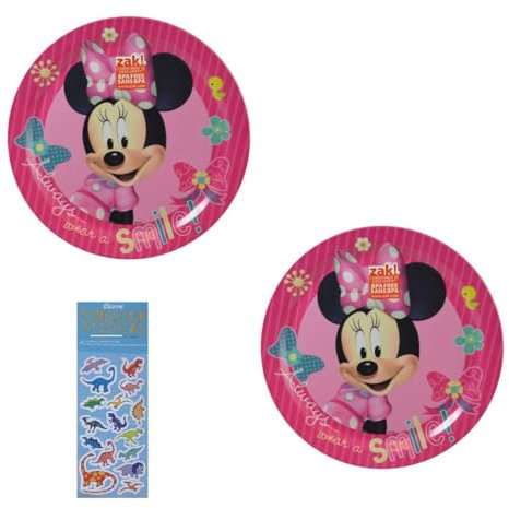 Unique Disney Minnie Mouse Teller aus Melamin, rund, 2 Stück