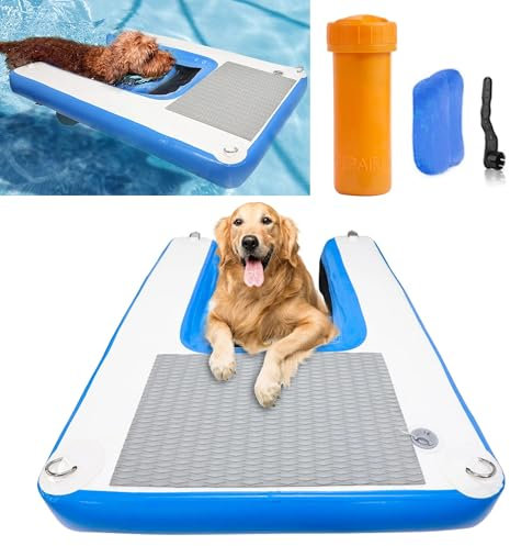 Inflatable Dog Ramp, Water Ramp for Dogs, Inflatable Water Ladder Steps for Pools Boats Docks
