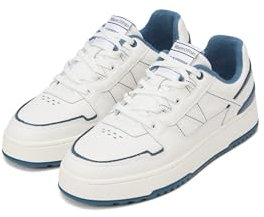 Marc OߴPolo Herren Sneaker flach aus Leder mit Gummilaufsohle, Weiß (White/Storm), 44
