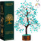 Arbre turquoise pour espace de vie – Décoration de maison et de bureau | Bonsaï fait main pour la protection, la guérison et la communication comme symbole de vérité pour maman et papa