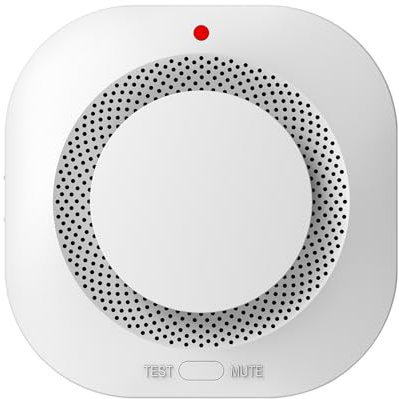 Inteligente Detector de Humo Wi-Fi, Detector de Humos con App, Smoke Detector con Montaje magnético y Tornillos, 1 Pieza