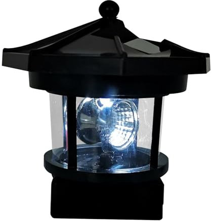 Faro Solare da Esterno - Faro Solare Rotante in Stile Europeo con Luce LED, Design Impermeabile per Esterni | Luce Decorativa per Giardino, Balcone, Prato, Viale, Illuminazione del Percorso e Atmosfer