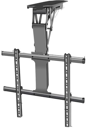 Soporte de TV motorizado, soporte oculto de techo para TV de 32 a 65 pulgadas, soporte plegable de 0 a 85°, doble control