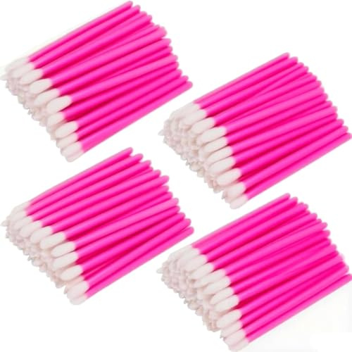 400 Stück Lippenpinsel, BetterJonny Make Up Lippenstift Pinsel Lipgloss Concealer Pinsel Lippenstift Stab Applikator Lippen applikator Werkzeug für Perfekt Lippen Makeup (Rose rouge)
