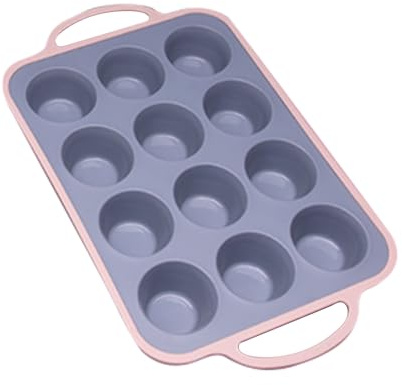 Generico Silicone Muffin Moulds, 12 Reusable Non-Stick Moulds, Silicone Cupcake Mould for Baking | For Eggs Bread Cake Cheesecake Tart Oven and Air Fryer