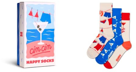 Happy Socks Socken mit Cocktailmuster für Herren und Damen, 36-40 & 41-46