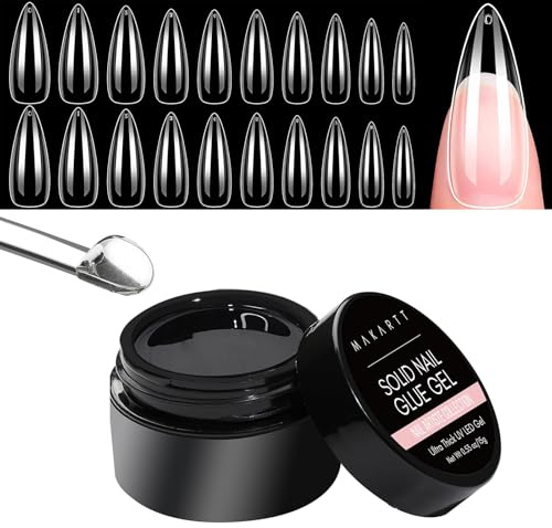 Makartt Nail Tips & Nail Glue Kit - Salon Manicure Starter Set with 15g Nail Glue and 500pcs False Nails, Easy At-Home Nail Art Kit for Women