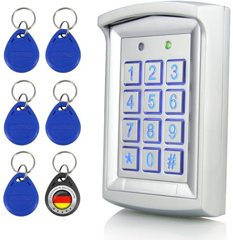 MATHFEL Smart Lock Elektronisches Türschloss für Haustür - Wetterfestes Codeschloss mit RFID, IP66, 2 Relais - Türöffner mit Code, Smartes Türschloss, Automatisches Türschloss
