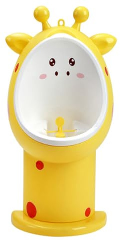 Boys Standing Urinal Potty Trainer, Wall Mount PP Yellow Cartoon | Portable Toilet Training Aid, Easy to Clean, Space Saving Design, for Baby Boys Bathroom and Home Use