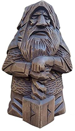 Harz Wikinger Statue Figur Barbar Wikinger Statue Odin Statue Kunstharz, für Innen- und Außendekoration, Barbar Wikinger Statue für Gartenbrunnen 10 × 3,5 cm/ 4 × 1,4 Zoll