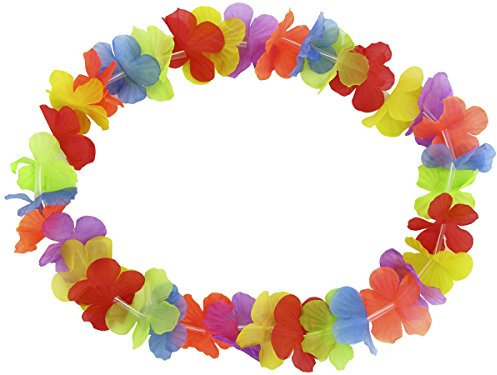 Generico 48 PZ Collana Hawaiana Rainbow - Fiore di Collana - Hulakette-Carnevale Festival Compleanni HK-01