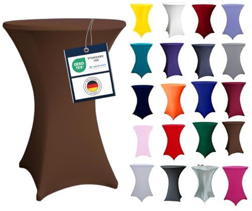 Expand Original Stehtischhusse Braun, Ø 70cm-75cm | Überzug, Husse, Stretchhusse für Stehtische, Bistrotische, Stretch